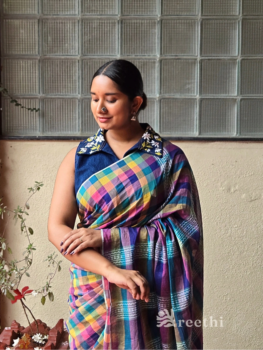 Handloom Bengal Cotton Bhujodi Multicolor
